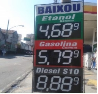 Preço dos combustíveis nos postos